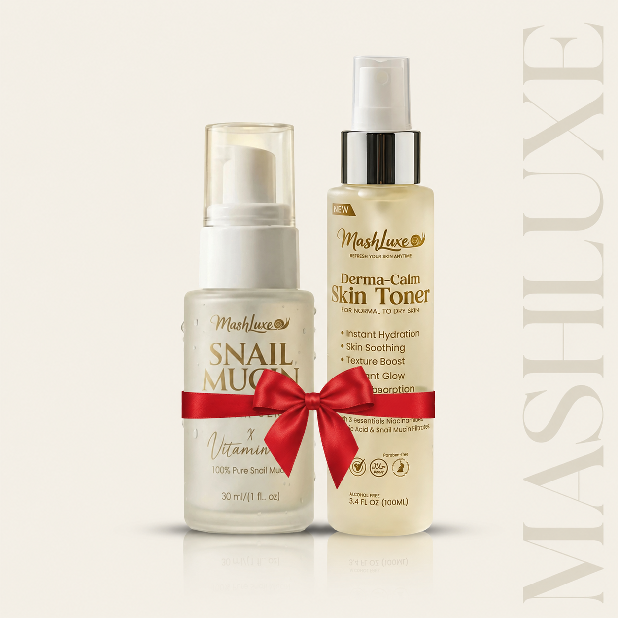 Mashluxe Skincare Combo – Derma-Calm Toner + Snail Mucin Vitamin C Serum