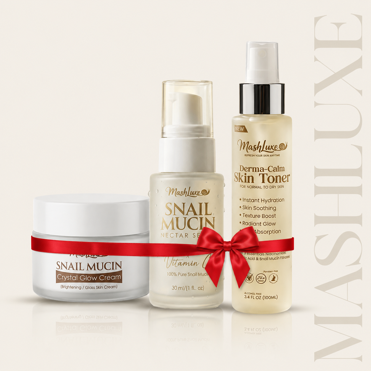 Mashluxe Complete Glow Combo | Toner + Vitamin C Serum + Glow Cream