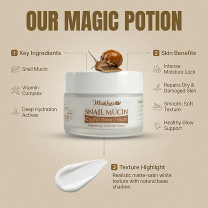 Mashluxe Snail Mucin Crystal Glow Cream