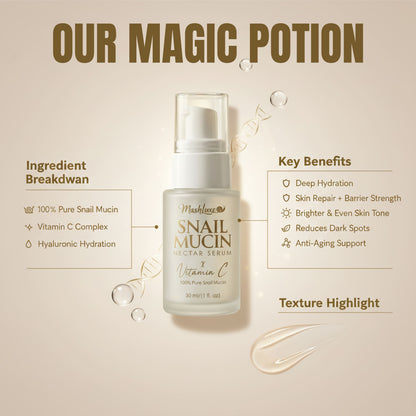 Mashluxe Snail Mucin Vitamin C Serum 30ml