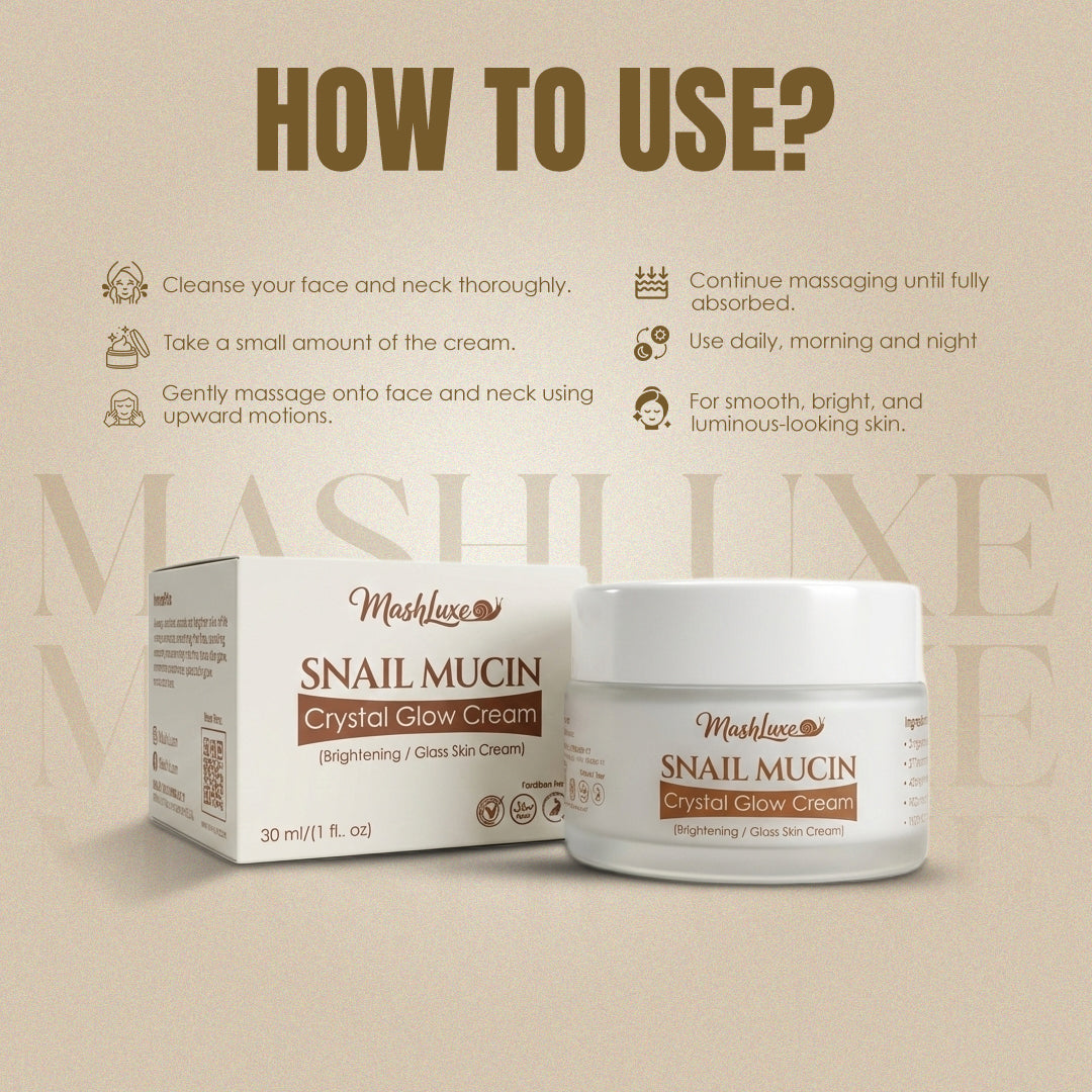 Mashluxe Snail Mucin Crystal Glow Cream