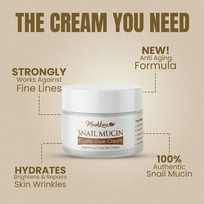 Crystal Glow Cream | Mashluxe Snail Mucin